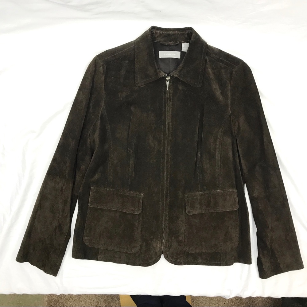Liz Claiborne brown suede coat